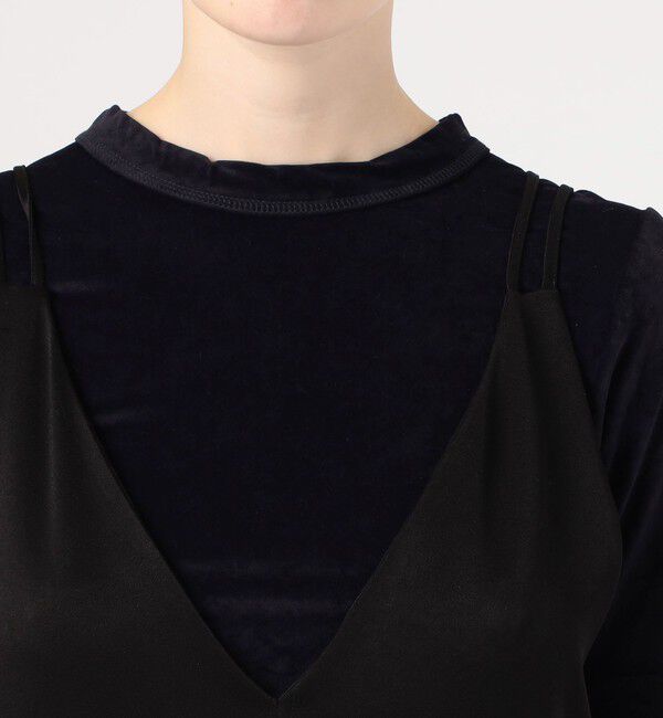 MACPHEE「トリアセテートポリエステルサテン ダブルストラップキャミソールワンピース」|ワンピース|