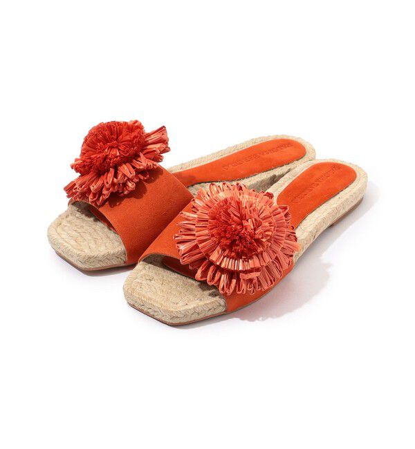 TOMORROWLAND GOODS「PALOMA BARCELO LEIKO フラワーモチーフ ジュートサンダル」|サンダル|26 オレンジ系
