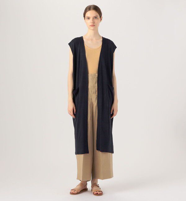 GALERIE VIE「リネンジャージー ノースリーブロングジレ」|ベスト・ジレ|
