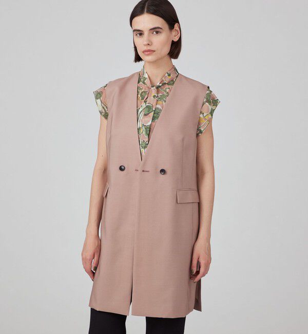 TOMORROWLAND collection「ウールシルクタッサー ロングジレ」|ベスト・ジレ|