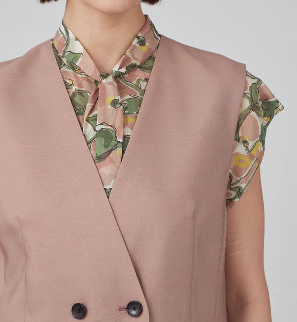 TOMORROWLAND collection「ウールシルクタッサー ロングジレ」|ベスト・ジレ|