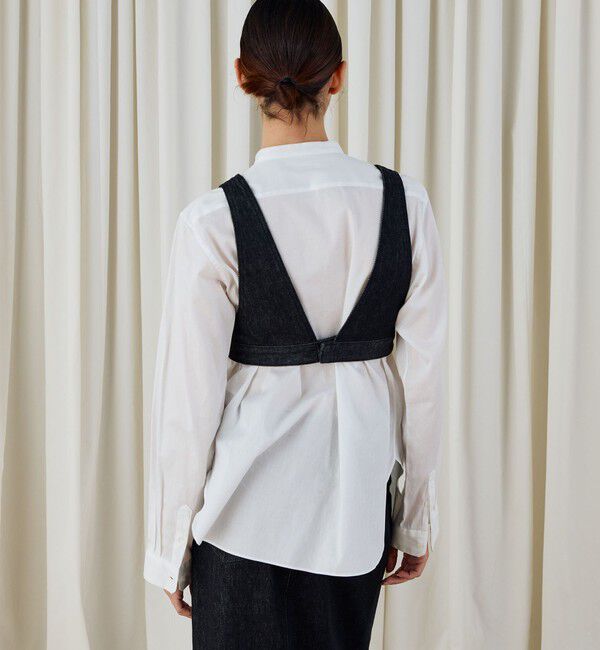 DES PRES「ブラックデニム ブラレット付きマキシスカート」|タイト|