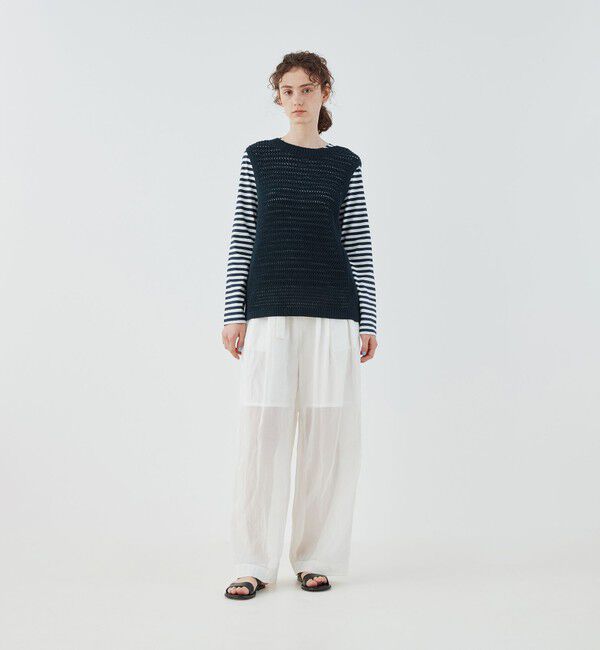 GALERIE VIE「オープンワークリネン ノースリーブプルオーバー」|ベスト・ジレ|