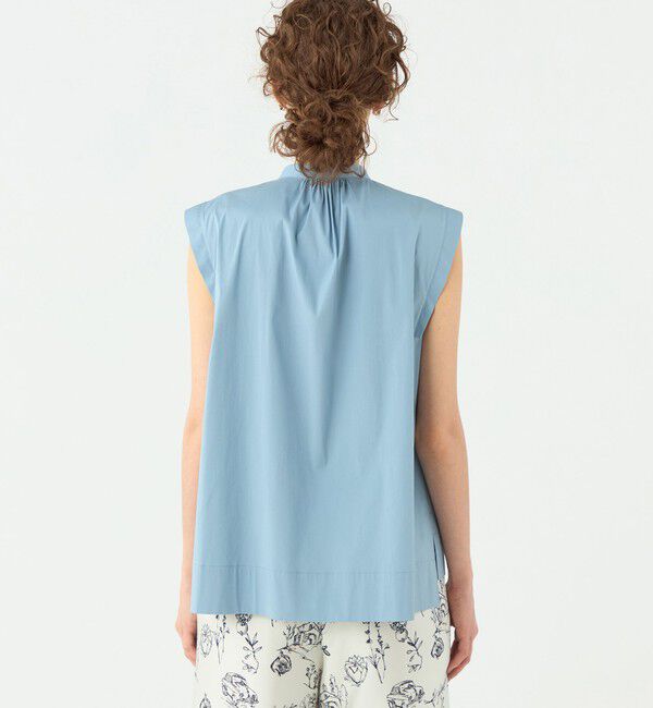 TOMORROWLAND collection「ハイパワーストレッチブロード ギャザーノースリーブブラウス」|シャツ・ブラウス|