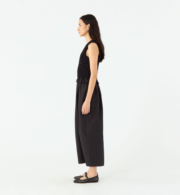 MACPHEE「フリルコンビ Vネックワンピース」|ワンピース|