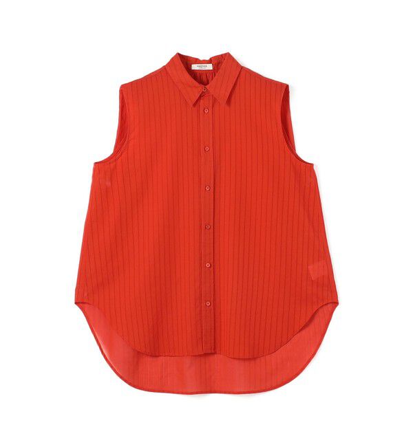 MACPHEE「ドビーストライプ ノースリーブレギュラーカラーシャツ」|シャツ・ブラウス|35 レッド