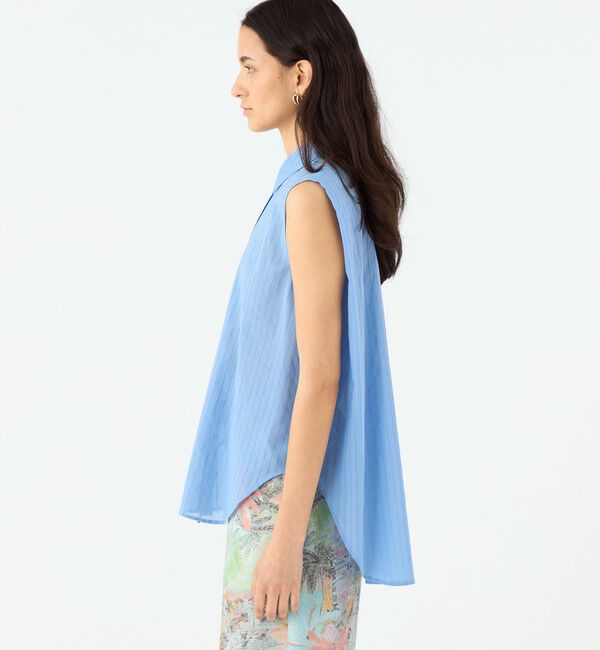 MACPHEE「ドビーストライプ ノースリーブレギュラーカラーシャツ」|シャツ・ブラウス|