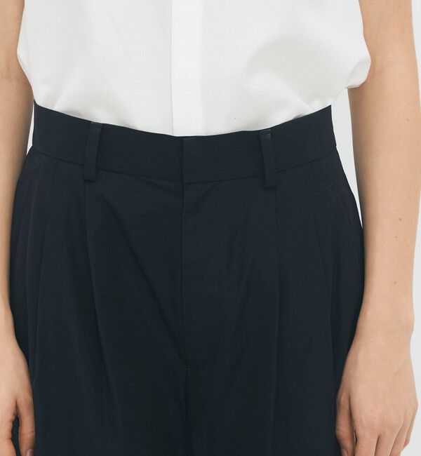 CABaN「シャトルポプリン 2タックワイドパンツ」|チノ|