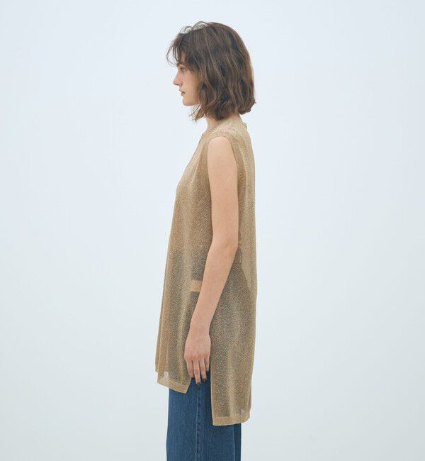 MACPHEE「シアーラメ ノースリーブワンピース」|ワンピース|