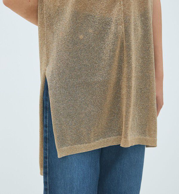 MACPHEE「シアーラメ ノースリーブワンピース」|ワンピース|