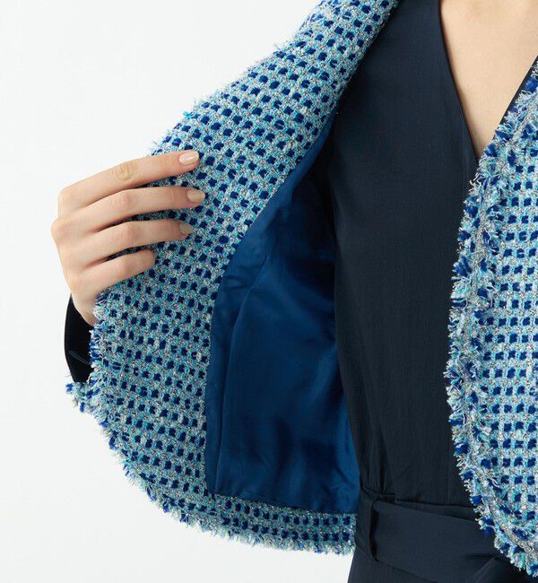 Ballsey「ペペローニツイード ショートジャケット」|ノーカラージャケット|