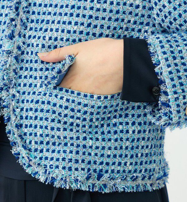 Ballsey「ペペローニツイード ショートジャケット」|ノーカラージャケット|