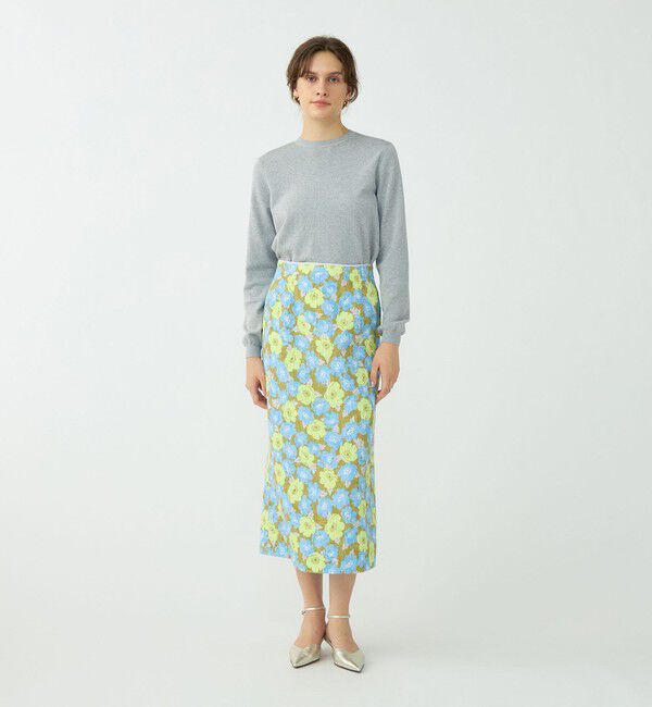 Ballsey「ポピープリントジャカード ペンシルタイトスカート」|タイト|