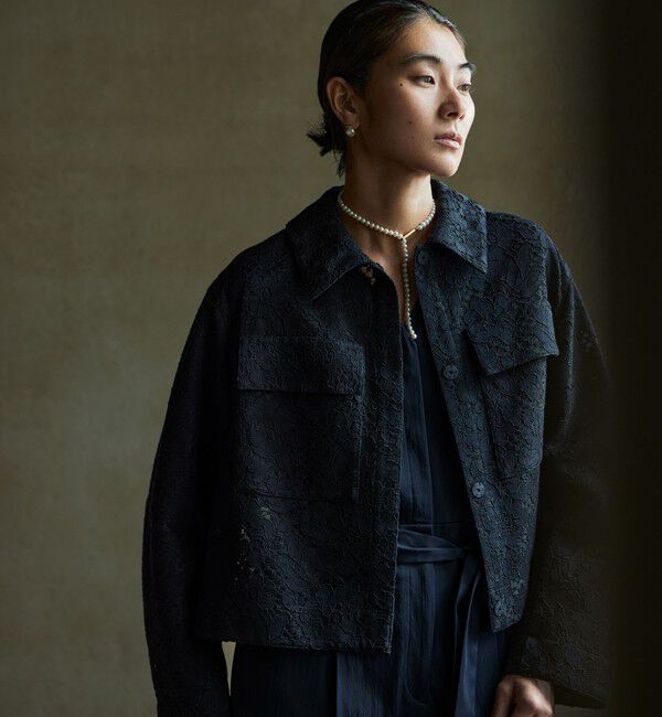 Ballsey「フラワーコードレース ステンカラーブルゾン」|ブルゾン・スタジャン|