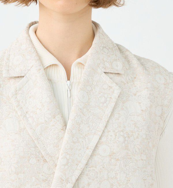 SOULEIADO「ボタニカルジャカード ダブルブレストジレ」|ベスト・ジレ|