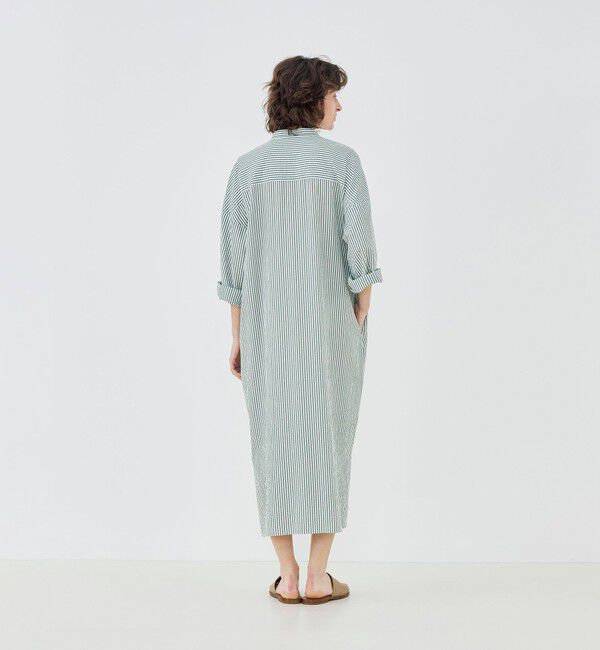 GALERIE VIE「【WEB先行予約】ソフトストライプ スタンドカラーシャツワンピース」|ワンピース|