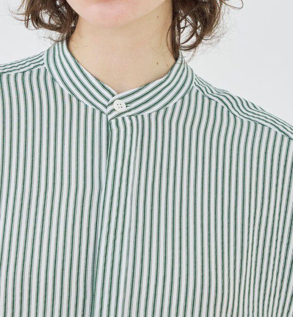 GALERIE VIE「【WEB先行予約】ソフトストライプ スタンドカラーシャツワンピース」|ワンピース|