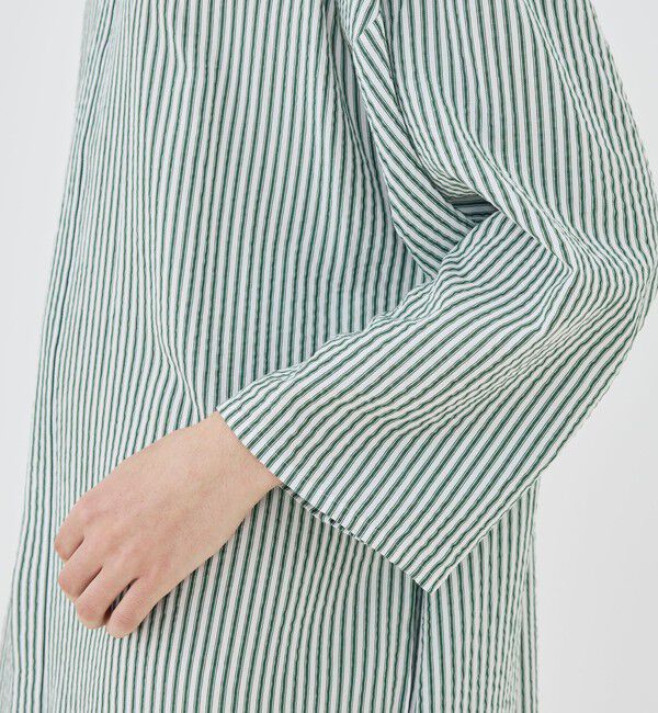 GALERIE VIE「【WEB先行予約】ソフトストライプ スタンドカラーシャツワンピース」|ワンピース|