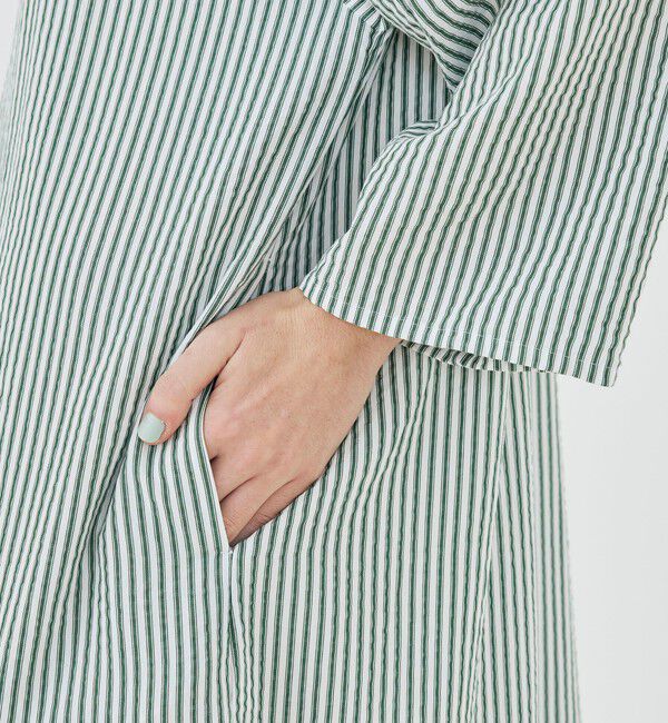 GALERIE VIE「【WEB先行予約】ソフトストライプ スタンドカラーシャツワンピース」|ワンピース|