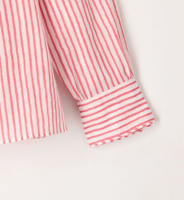 SOULEIADO「コットンボイルプリント バイカラーAラインブラウス」|シャツ・ブラウス|