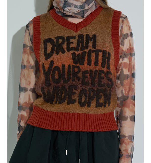 JOINT WORKS「ANNA SUI NYC / アナスイエヌワイシー グラデーションジャガードベスト」|ベスト・ジレ|ブラウン