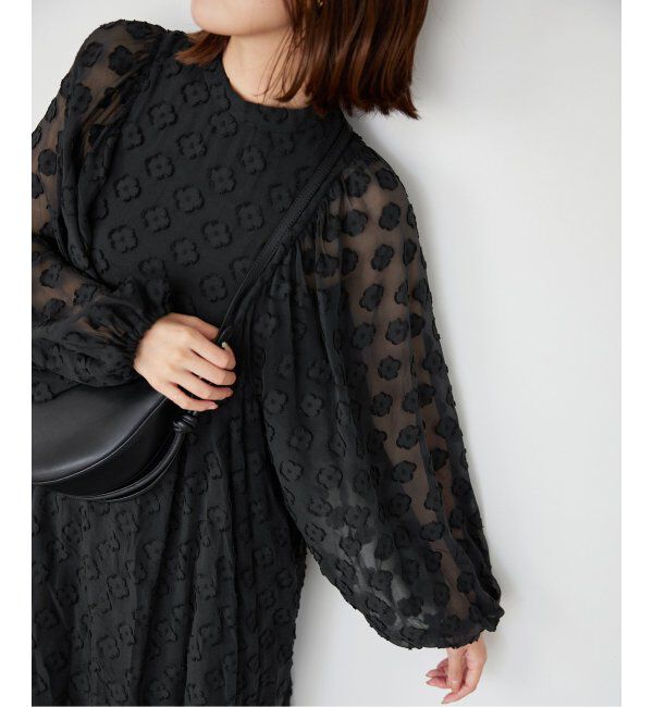 IENA「フラワージャガードボザムドレス」|ワンピース|