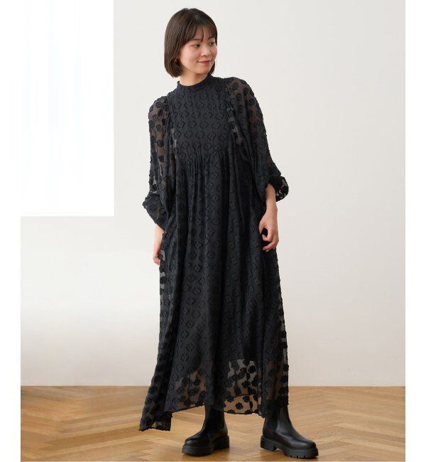 IENA「フラワージャガードボザムドレス」|ワンピース|