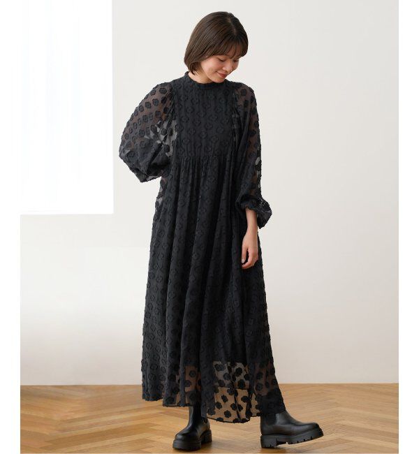 IENA「フラワージャガードボザムドレス」|ワンピース|