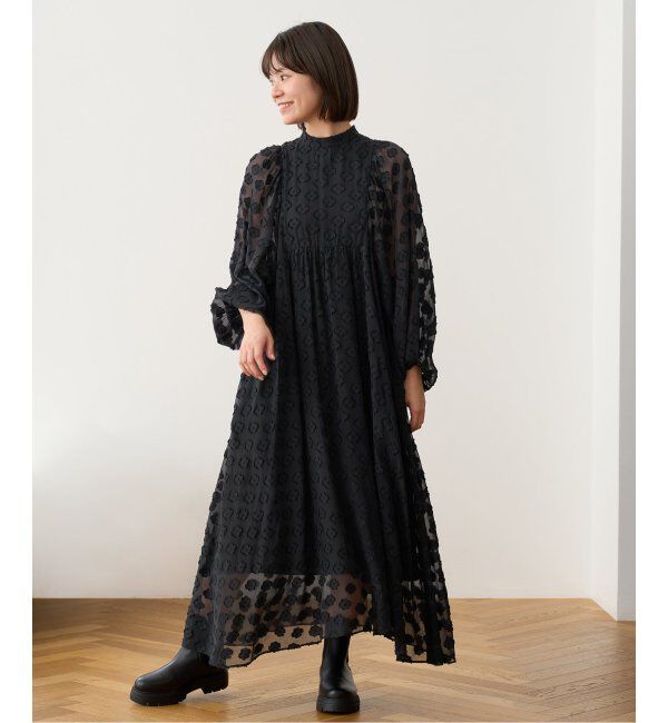 IENA「フラワージャガードボザムドレス」|ワンピース|