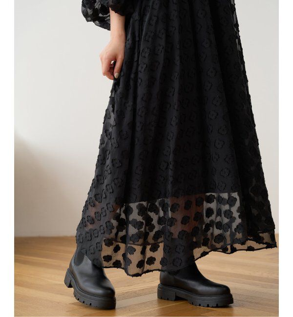 IENA「フラワージャガードボザムドレス」|ワンピース|