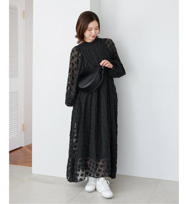 IENA「フラワージャガードボザムドレス」|ワンピース|