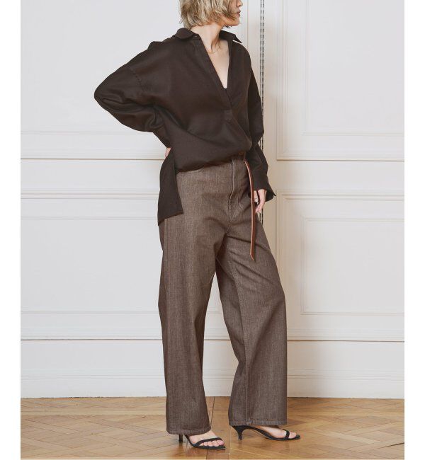 IENA LA BOUCLE「IENA LA BOUCLE ストレートカラーデニムパンツ」|デニム|