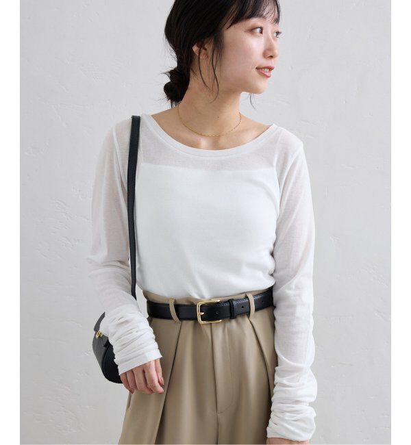 SLOBE IENA「シアーロングインナー」|Tシャツ・カットソー|ホワイト