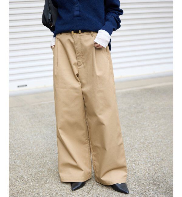 SLOBE IENA「チノタックワイドパンツ」|チノ|