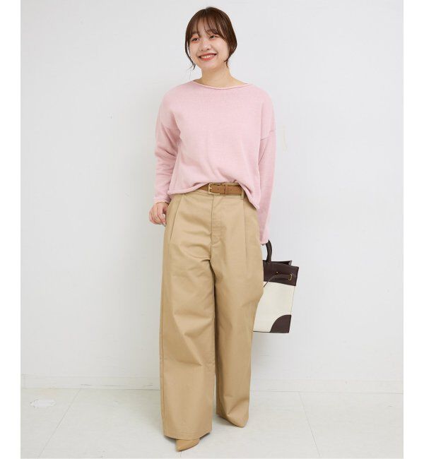 SLOBE IENA「チノタックワイドパンツ」|チノ|