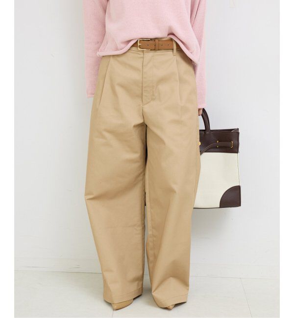 SLOBE IENA「チノタックワイドパンツ」|チノ|