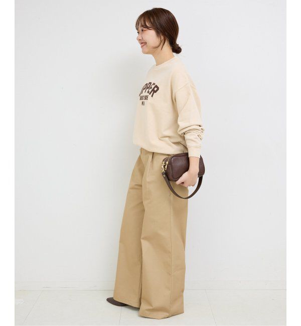 SLOBE IENA「チノタックワイドパンツ」|チノ|