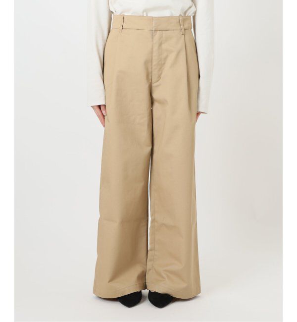 SLOBE IENA「チノタックワイドパンツ」|チノ|