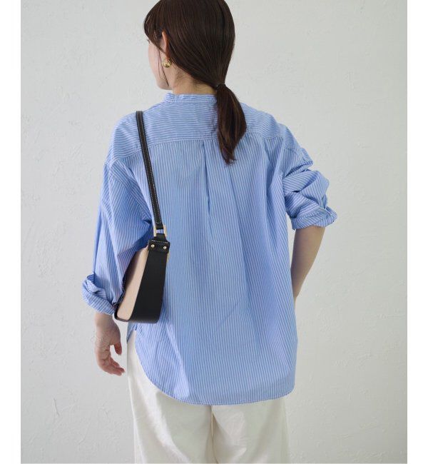 SLOBE IENA「《追加》ROYAL NAVY/ロイヤルネイビー SLOBE別注 バンドカラーシャツ」|シャツ・ブラウス|