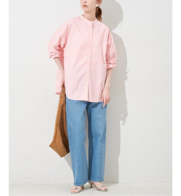 SLOBE IENA「《追加》ROYAL NAVY/ロイヤルネイビー SLOBE別注 バンドカラーシャツ」|シャツ・ブラウス|