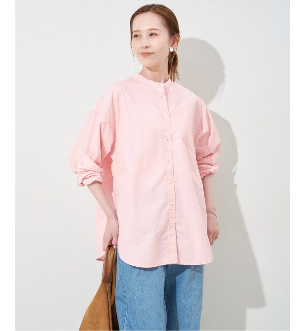 SLOBE IENA「《追加》ROYAL NAVY/ロイヤルネイビー SLOBE別注 バンドカラーシャツ」|シャツ・ブラウス|