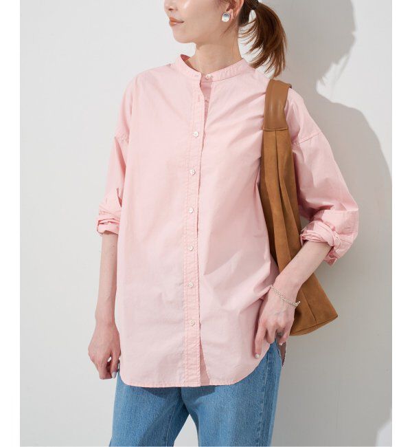 SLOBE IENA「《追加》ROYAL NAVY/ロイヤルネイビー SLOBE別注 バンドカラーシャツ」|シャツ・ブラウス|