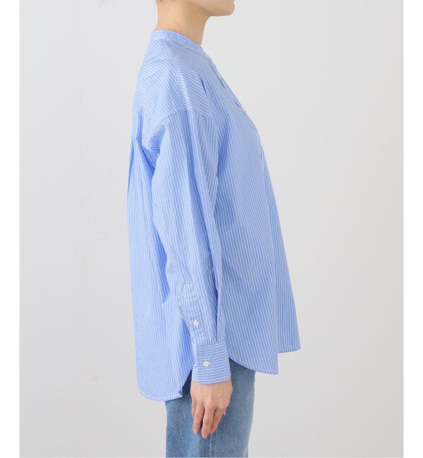 SLOBE IENA「《追加》ROYAL NAVY/ロイヤルネイビー SLOBE別注 バンドカラーシャツ」|シャツ・ブラウス|