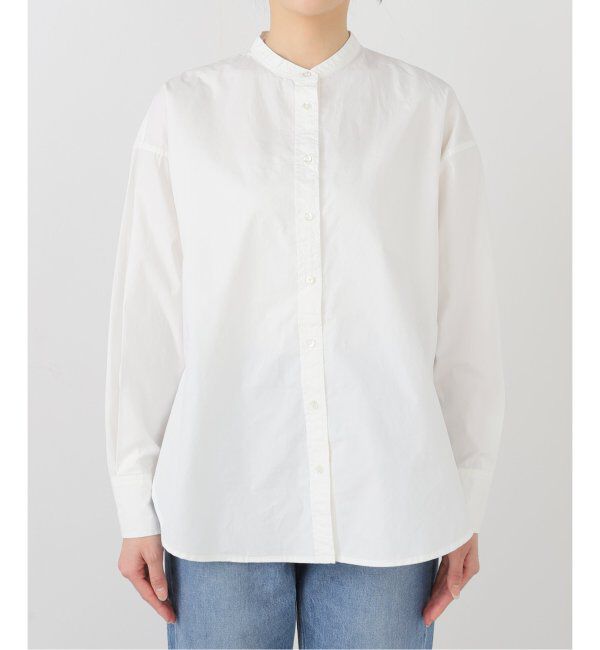 SLOBE IENA「《追加》ROYAL NAVY/ロイヤルネイビー SLOBE別注 バンドカラーシャツ」|シャツ・ブラウス|