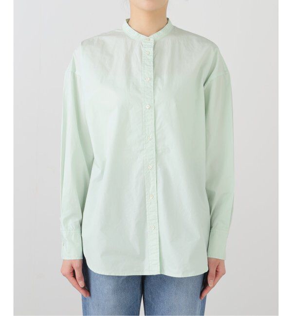 SLOBE IENA「《追加》ROYAL NAVY/ロイヤルネイビー SLOBE別注 バンドカラーシャツ」|シャツ・ブラウス|