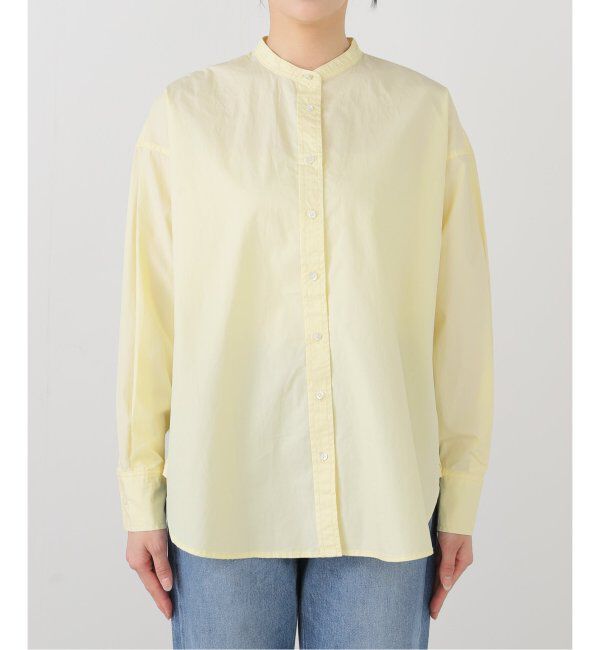 SLOBE IENA「《追加》ROYAL NAVY/ロイヤルネイビー SLOBE別注 バンドカラーシャツ」|シャツ・ブラウス|