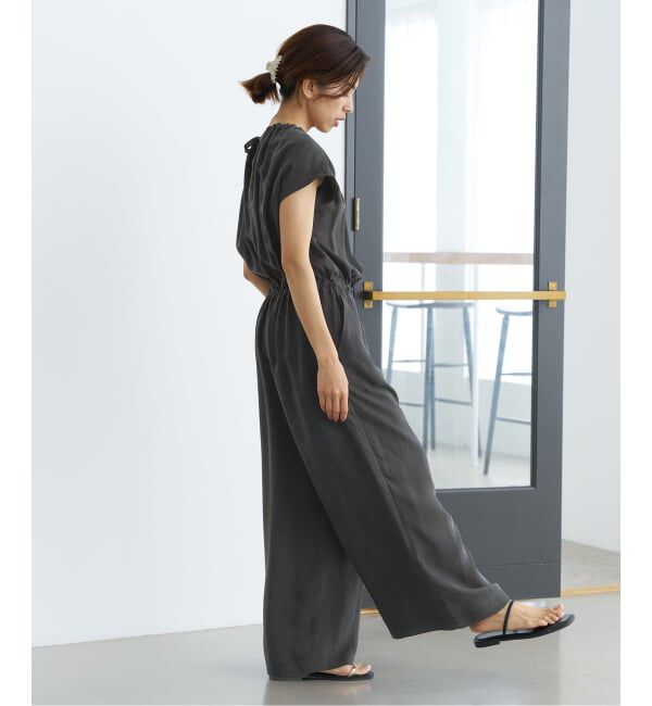 IENA「《追加3》キュプラギャザーネックオールインワン」|オールインワン|