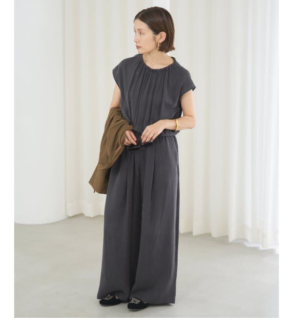 IENA「《追加3》キュプラギャザーネックオールインワン」|オールインワン|