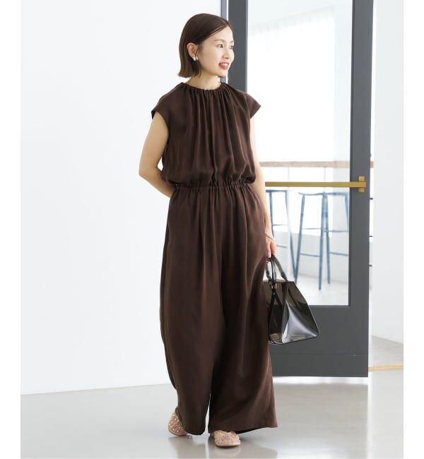 IENA「《追加3》キュプラギャザーネックオールインワン」|オールインワン|