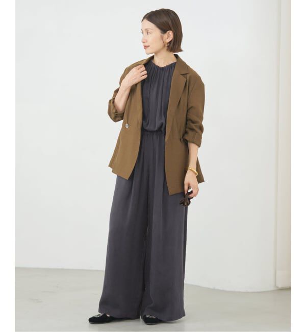 IENA「《追加3》キュプラギャザーネックオールインワン」|オールインワン|